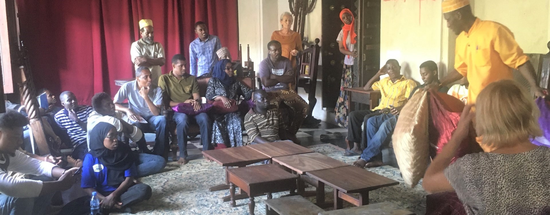 Visitors at the All Things Emerson Zanzibar art exhibition